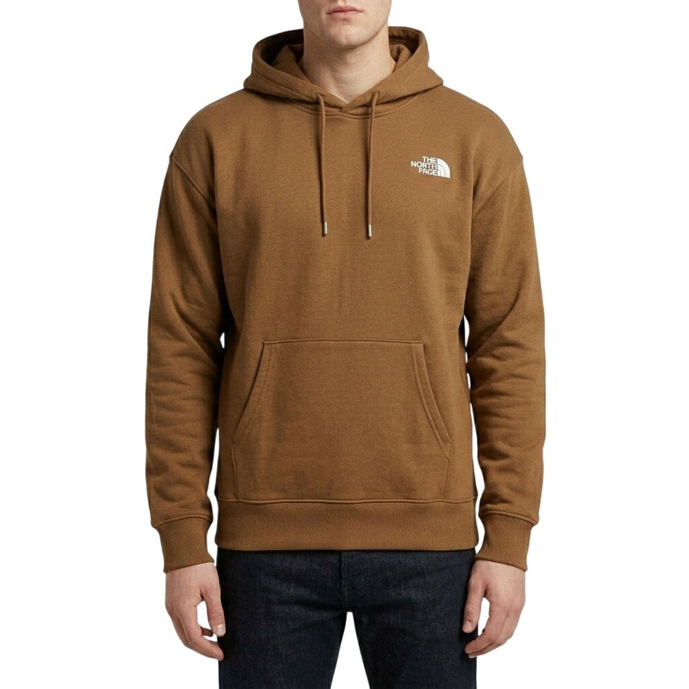 The North Face Men Size XL Brown Circular Design Fleece Sweatshirt Hoodie Jacket